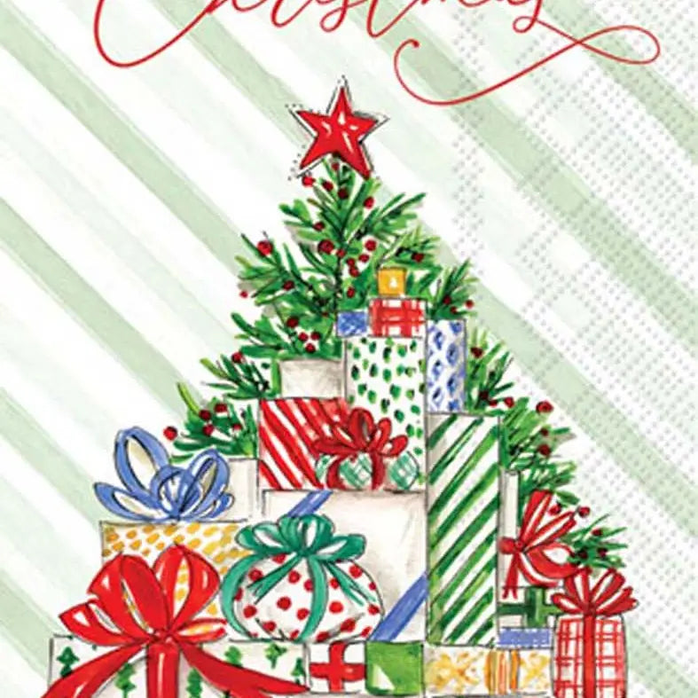 CHRISTMAS PRESENTS TREE GUEST TOWEL