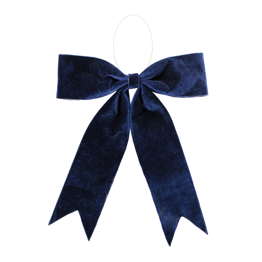 SIMPLE NAVY VELVET BOW ORNAMENT