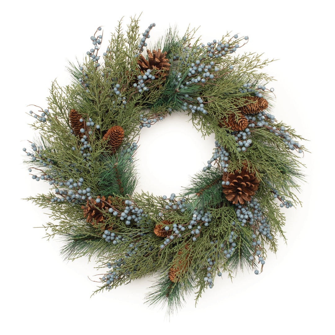MIXED PINE & BERRY WREATH