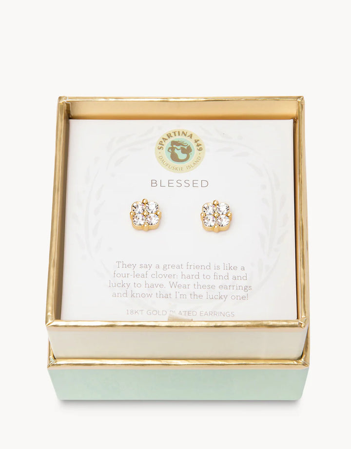 BLESSED/CRYSTAL CLOVER SEA LA VIE EARRINGS