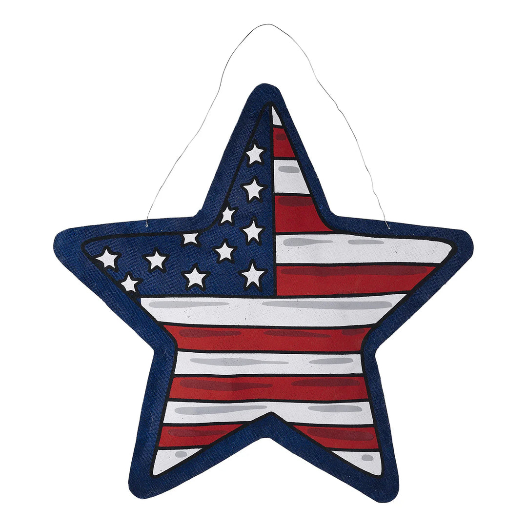 NATIVITY STAR/ AMERICAN FLAG REVERSIBLE BURLEE