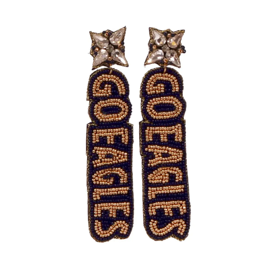 GO EAGLES BEADED EARRINGS