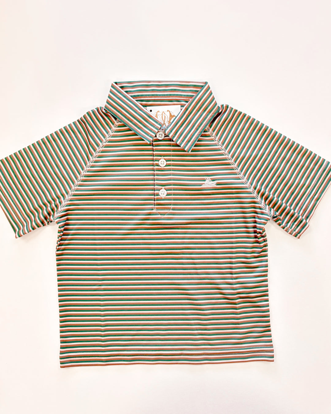 GREEN, FOG & BROWN BOYS POLO
