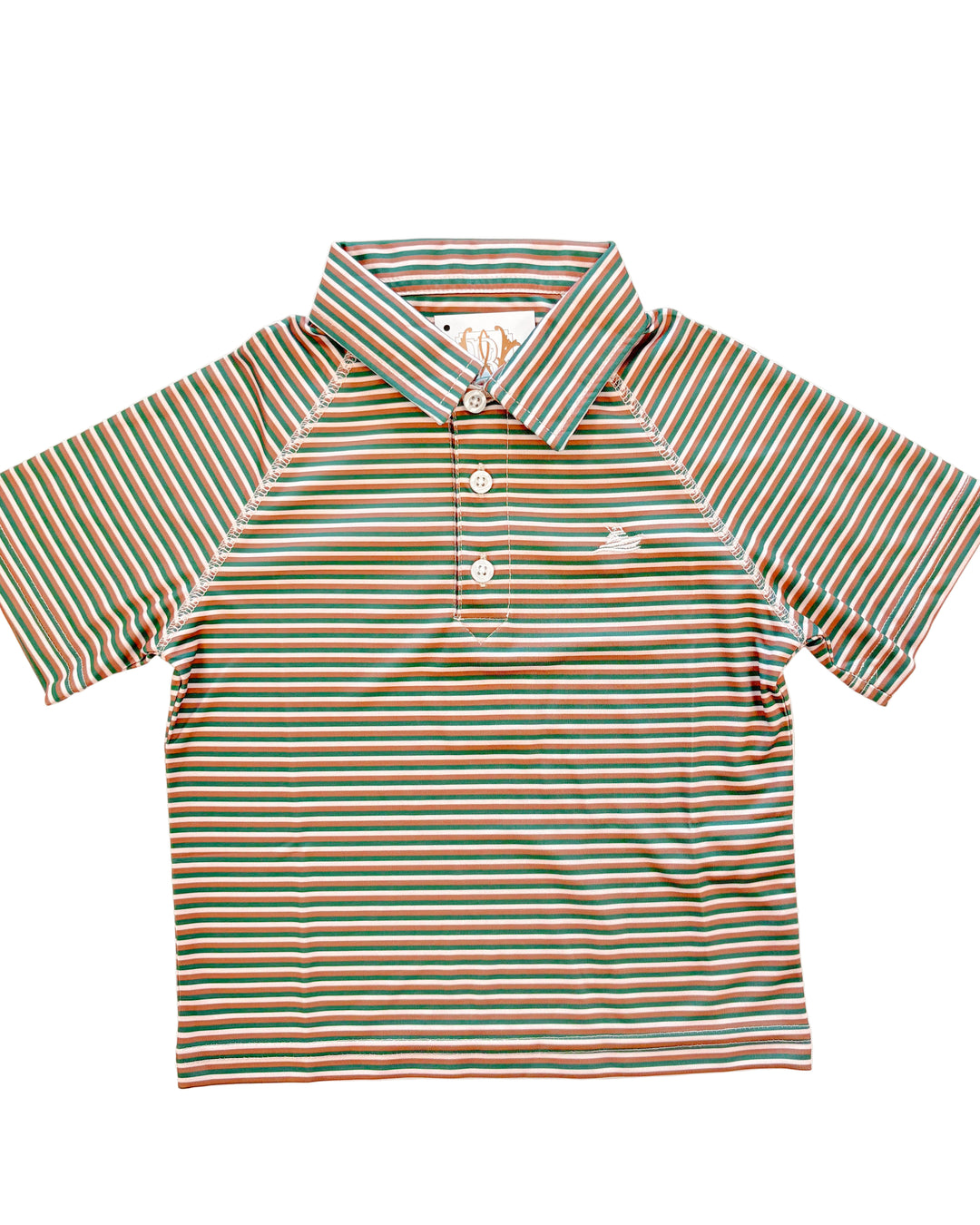 Green, Fog & Brown Striped Boys Polo – Classic Southern Style Polo Shirt for Boys | Walker Boutique