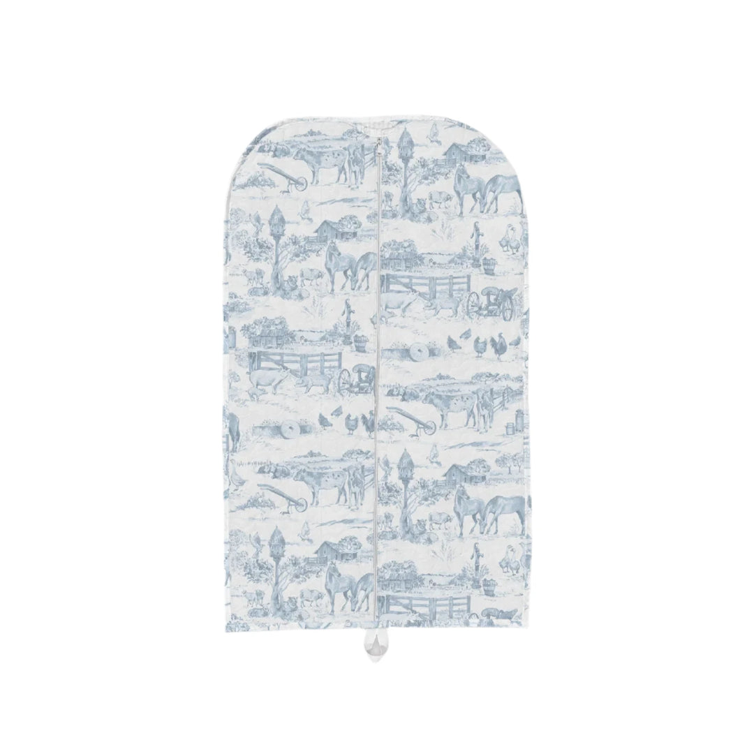 BLUE ALEDO TOILE QUILTED GARMENT BAG