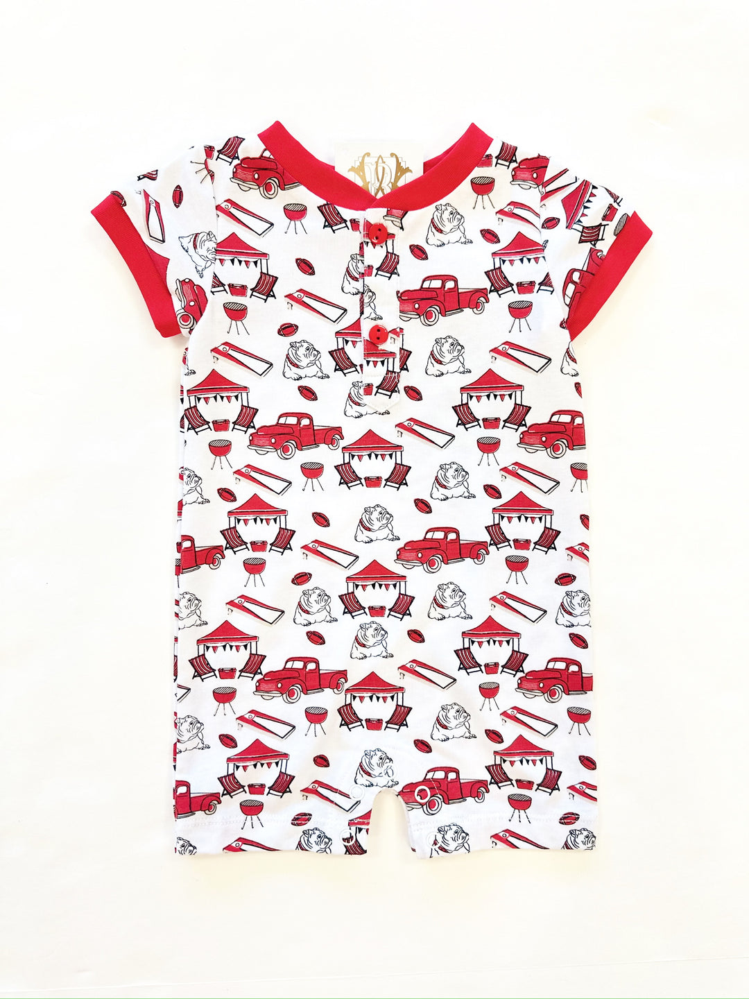 BULLDOG TAILGATE BOYS ROMPER