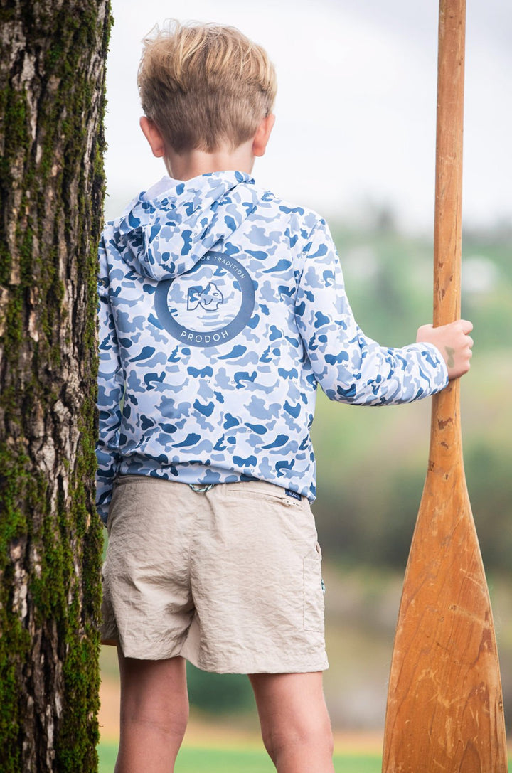 BLUE BREAK POINT CAMO PERFORMANCE HOODIE