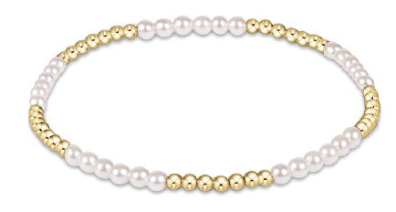 CLASSIC BLISSFUL PATTERN 2.5MM BEAD BRACELET - 3MM PEARL