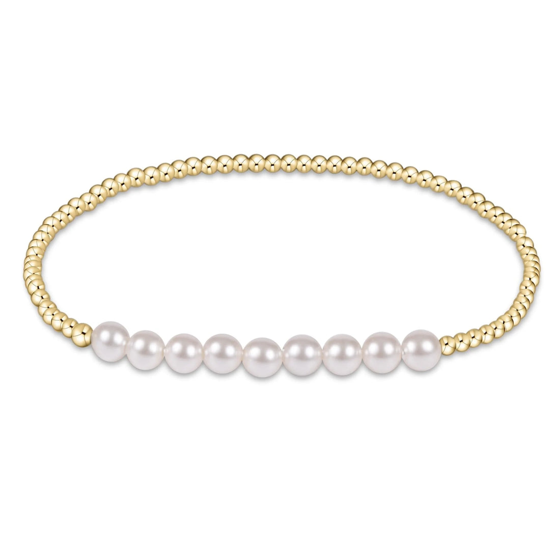 CLASSIC GOLD BEADED BLISS 2.5MM BEAD BRACELET - 5MM PEARL