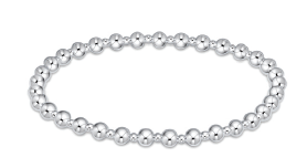 CLASSIC GRATEFUL PATTERN 4MM BEAD BRACELET - STERLING SILVER