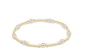 CLASSIC PURPOSE PATTERN 4MM BEAD BRACELET - PEARL