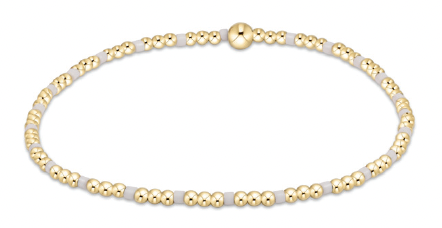 EGIRL HOPE SINCERITY PATTERN 2MM BEAD BRACELET - WHITE