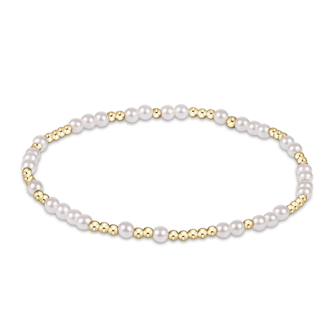 EXTENDS - HOPE UNWRITTEN 3MM BEAD BRACELET - PEARL