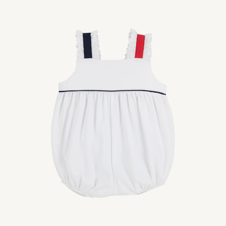 WORTH AVENUE WHITE WITH NAVY & RED BABS BUBBLE