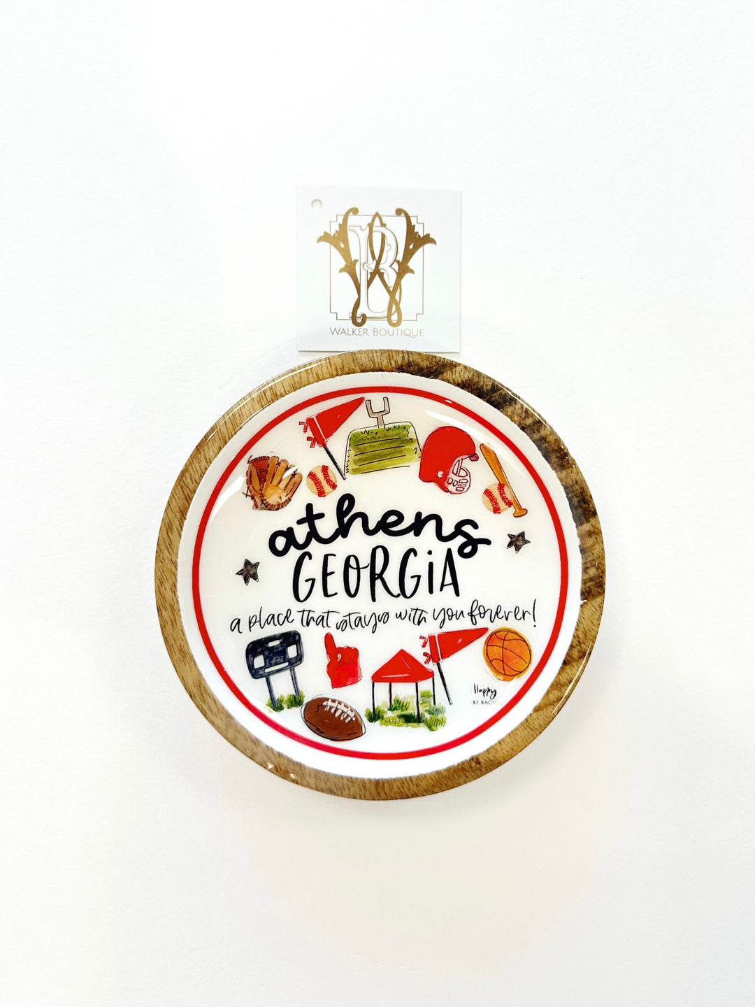 ATHENS, GA WOOD & ENAMEL SMALL TRAY