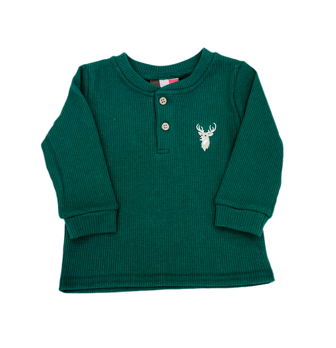 DEER HENLEY LONG SLEEVE SHIRT