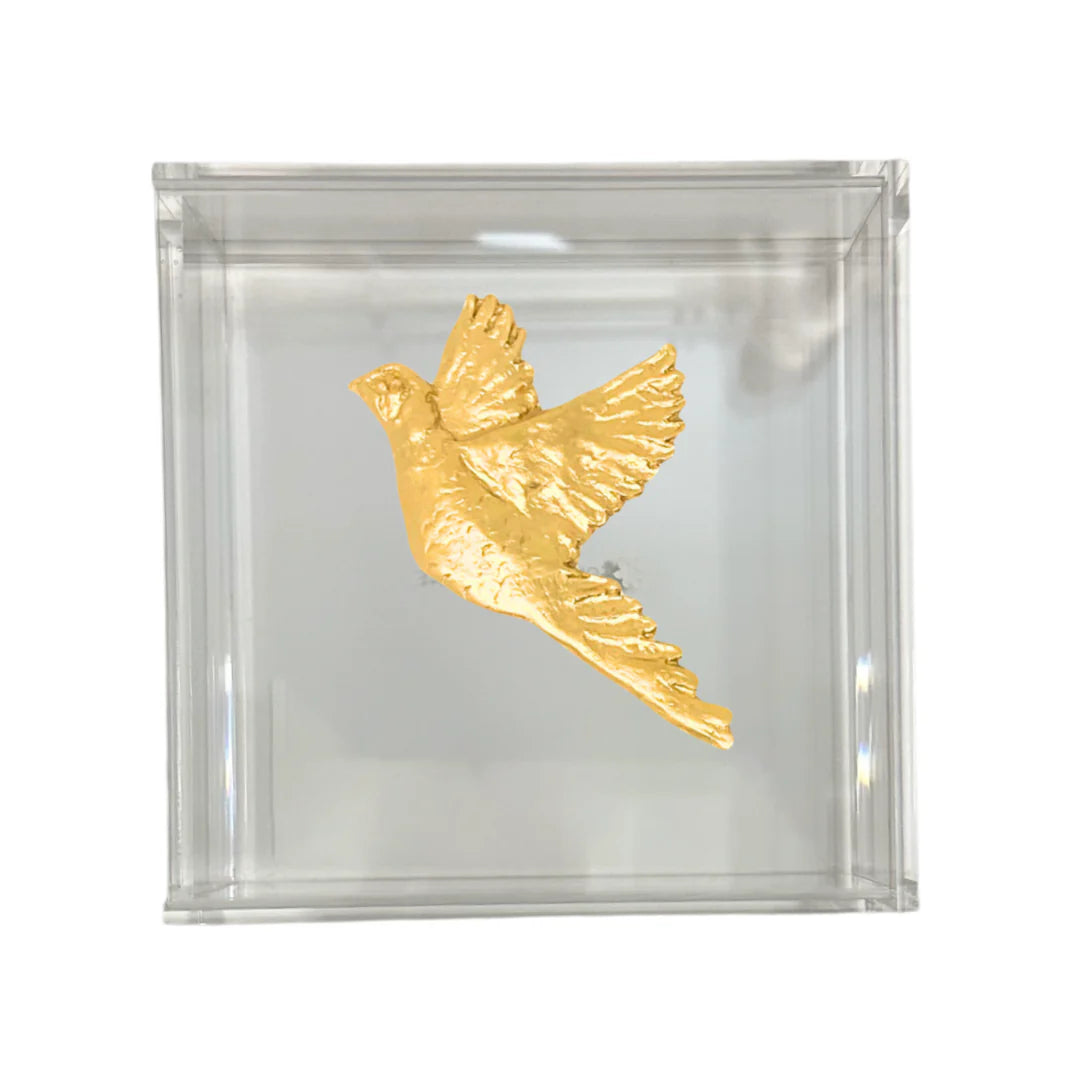 PHEASANT CLEAR COCKTAIL NAPKIN BOX