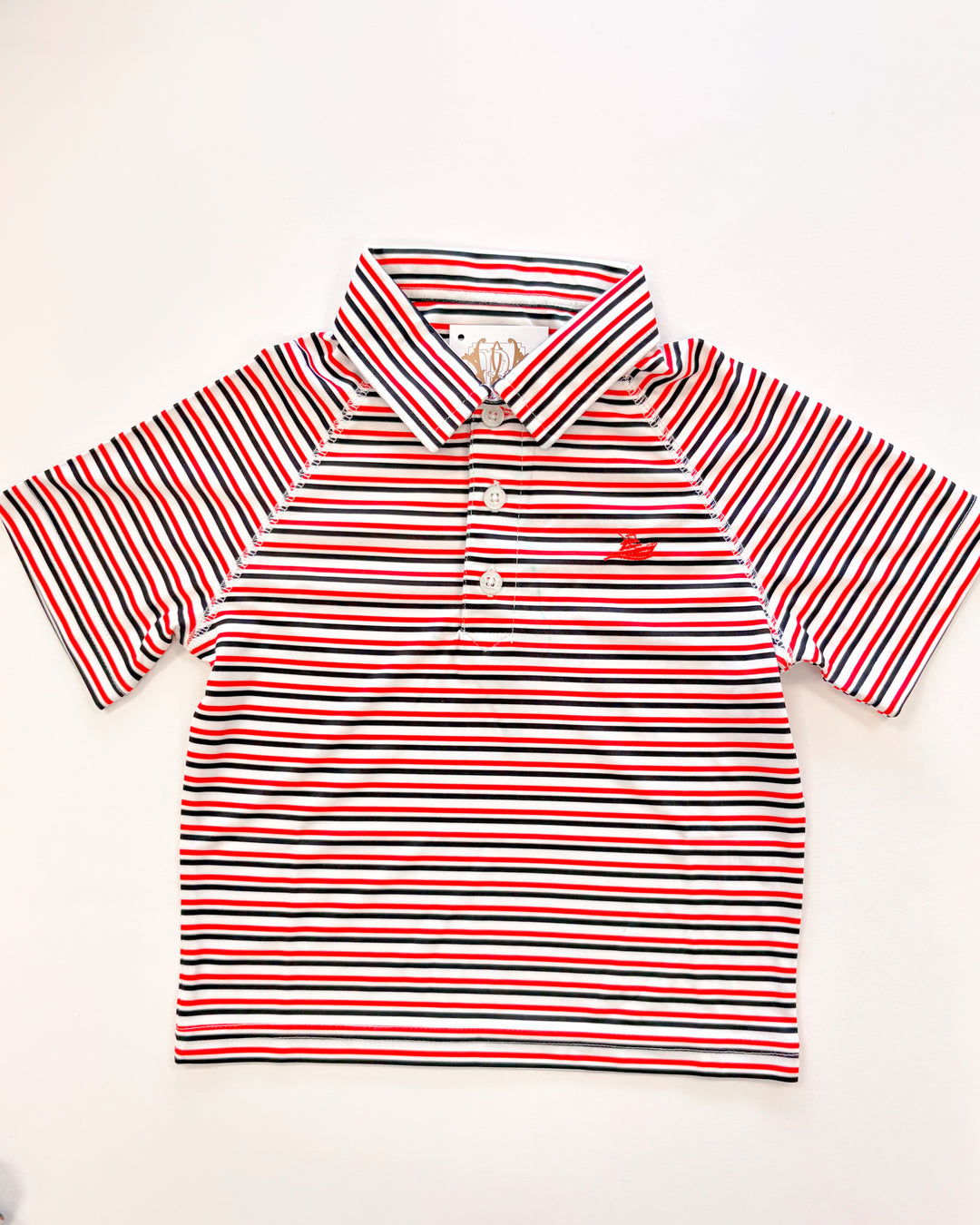 RED & BLACK STRIPED BOYS POLO