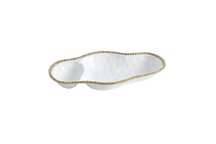 GOLDEN SALERNO 2 SECTION SERVING PIECE