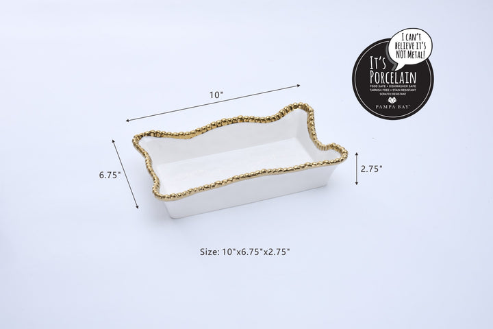 GOLDEN SALERNO DINNER NAPKIN/GUEST TOWEL HOLDER