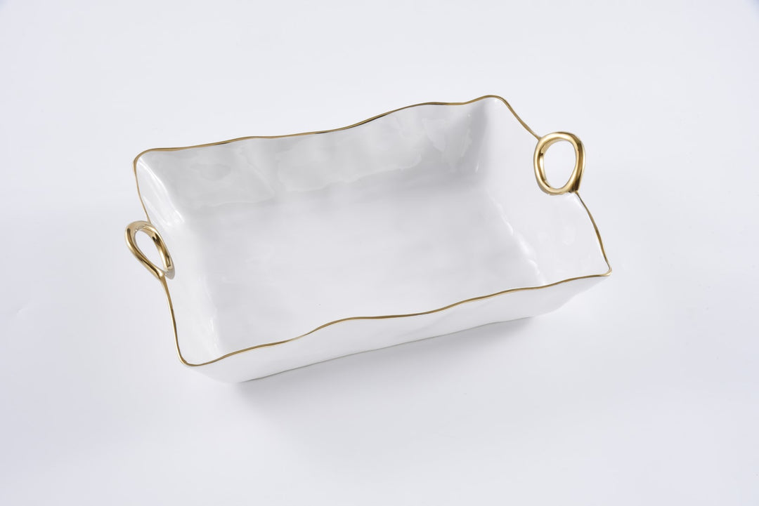 GOLD & WHITE LARGE DEEP SERVER