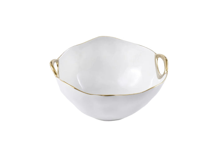 GOLDEN HANDLES LARGE ROUND BOWL