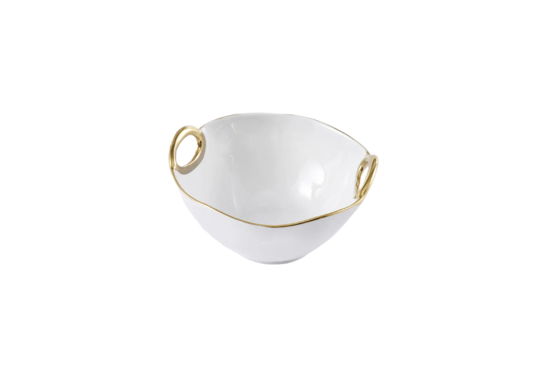 GOLDEN HANDLES MEDIUM ROUND BOWL