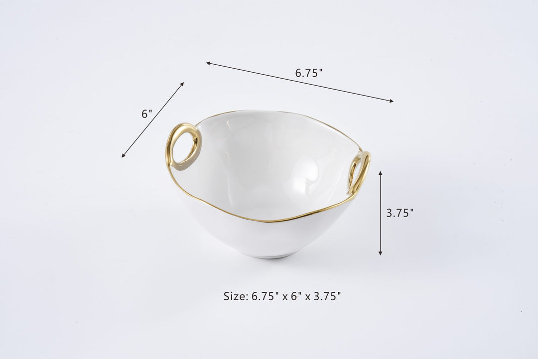 GOLDEN HANDLES MEDIUM ROUND BOWL