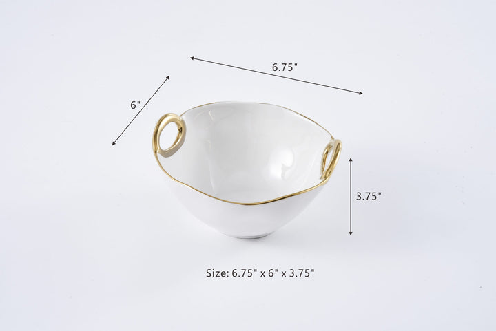 GOLDEN HANDLES MEDIUM ROUND BOWL