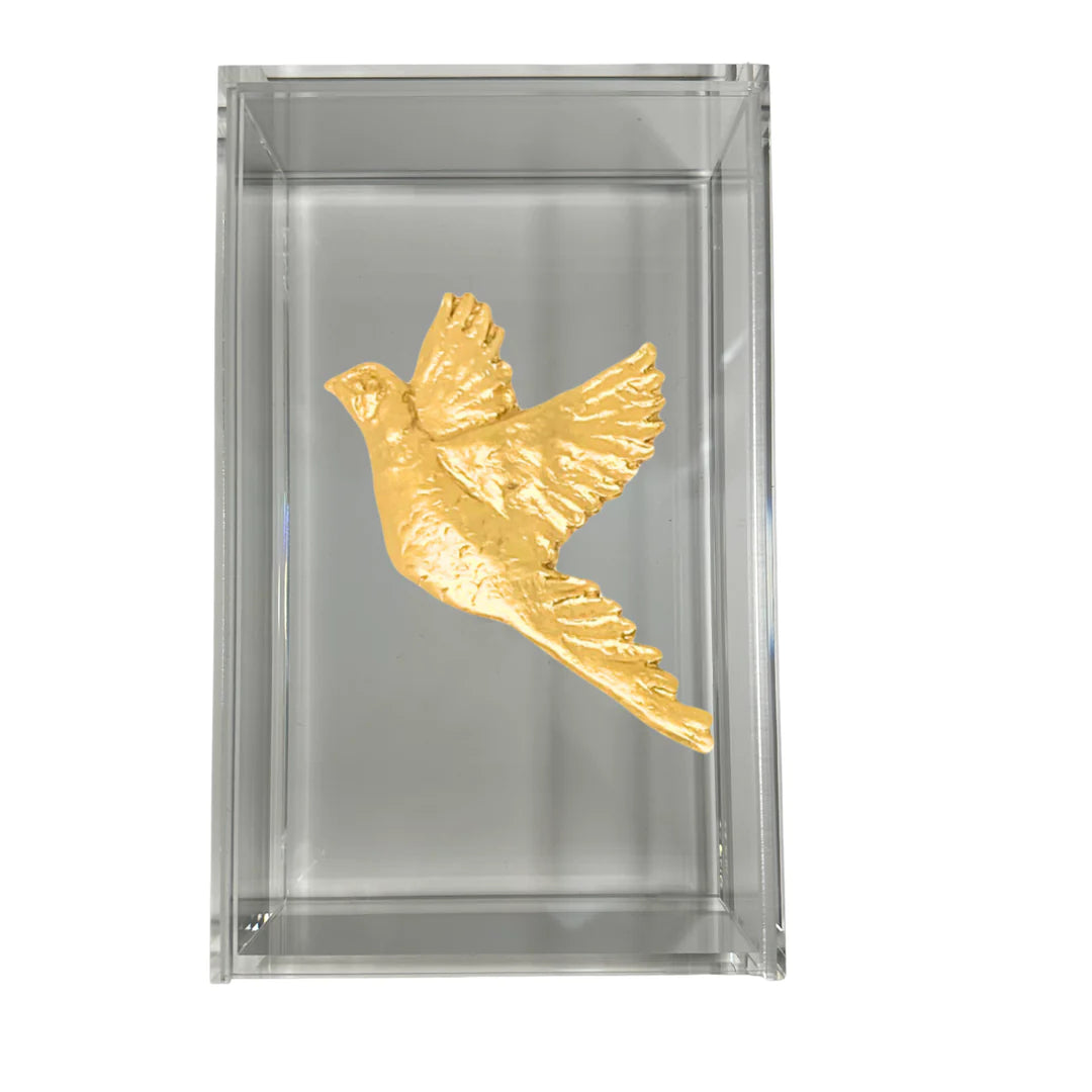 PHEASANT CLEAR GUEST TOWEL BOX