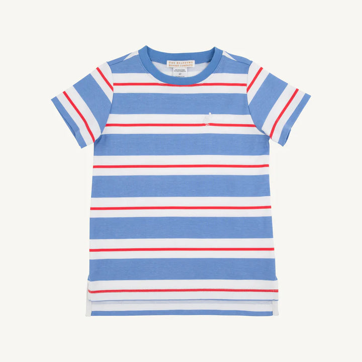 BARBADOS BLUE, RICHMOND RED STRIPE & WHITE CARTER CREWNECK