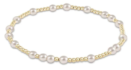 EGIRL HOPE UNWRITTEN 4MM GOLD BEAD BRACELET - PEARL