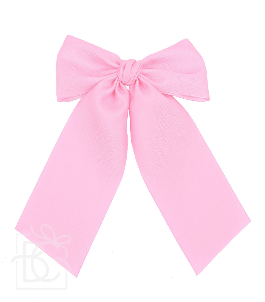 PINK OPAQUE SATIN BOW WITH TAILS