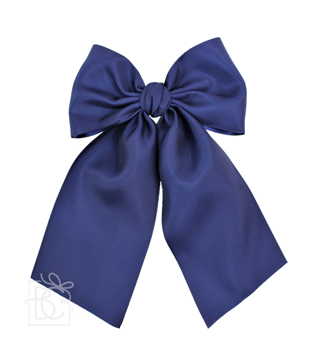 NAVY OPAQUE SATIN BOW WITH TAILS