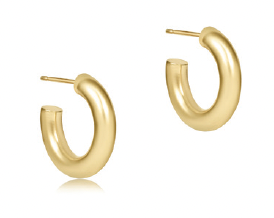ROUND GOLD 0.5" POST HOOP - 4MM - SMOOTH