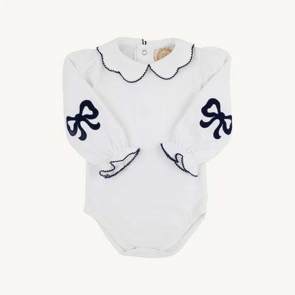 NANTUCKET NAVY EMMA'S ELBOW PATCH TOP