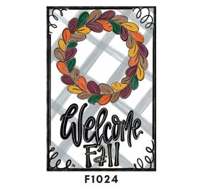 WELCOME FALL WREATH GARDEN FLAG