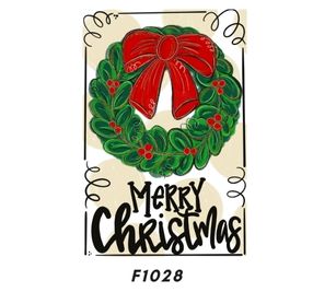 MERRY CHRISTMAS WREATH GARDEN FLAG