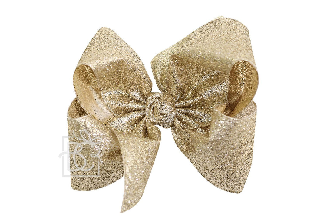 CHAMPAGNE GLITTER METALLIC BOW