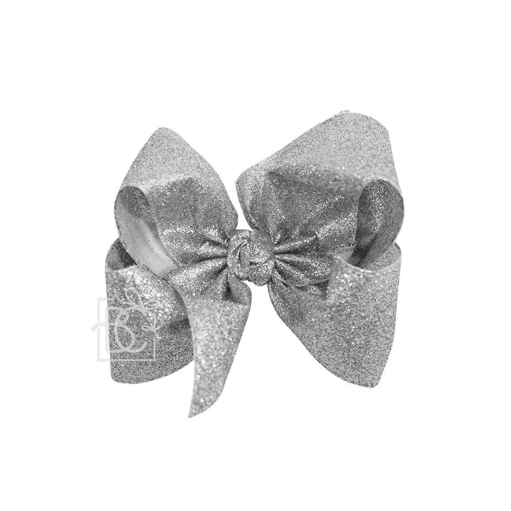 SILVER GLITTER METALLIC BOW