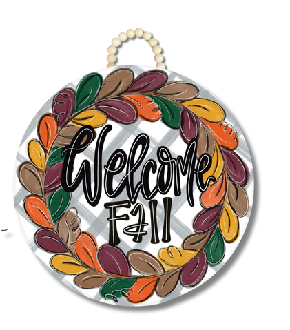 WECOME FALL WREATH DOOR HANGER