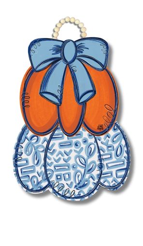 CHINOISERIE STACKED PUMPKIN DOOR HANGER
