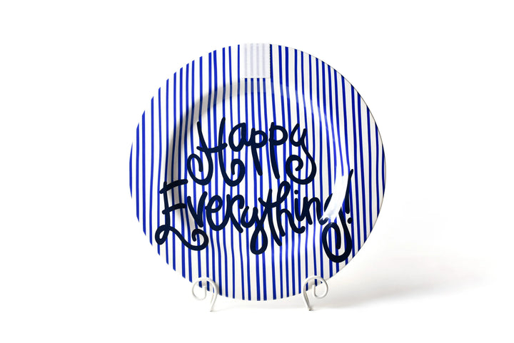 INDIGO SKINNY STRIPE BIG HAPPY EVERYTHING ROUND PLATTER