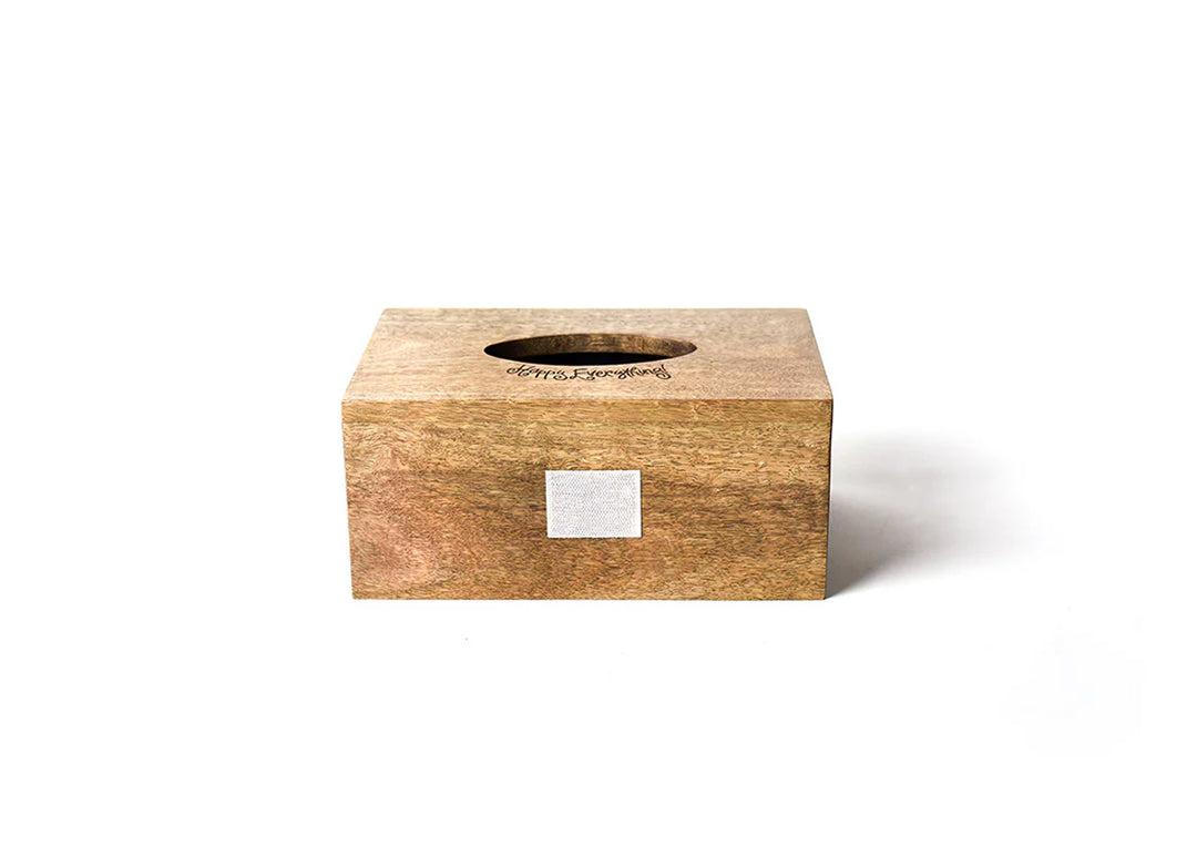 HAPPY EVERYTHING MINI RECTANGLE WOOD TISSUE BOX