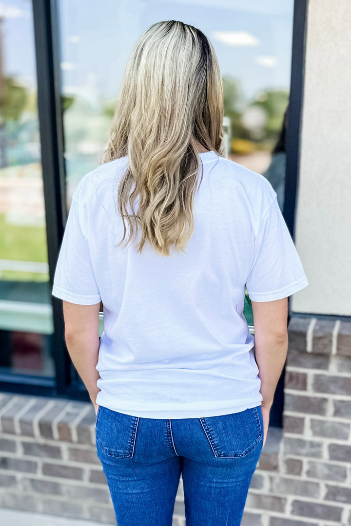 WHITE AMERICAN GIRLY TSHIRT