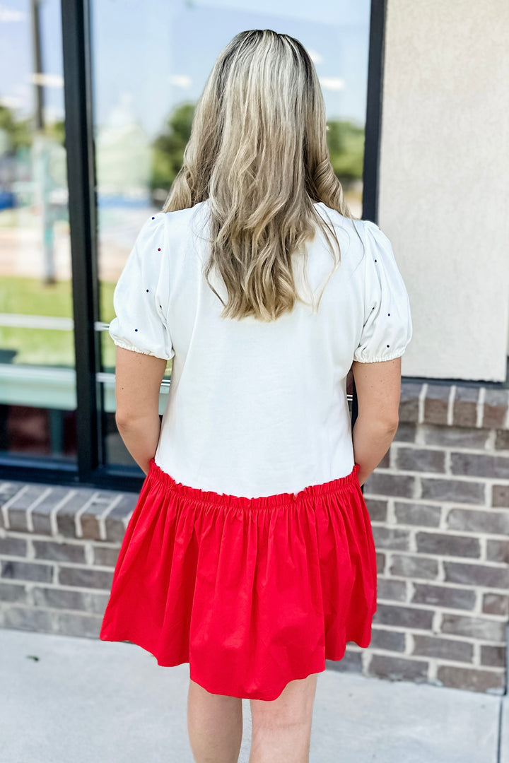 BORN TO SPARKLE SCRIPT PATRIOTIC DRESS