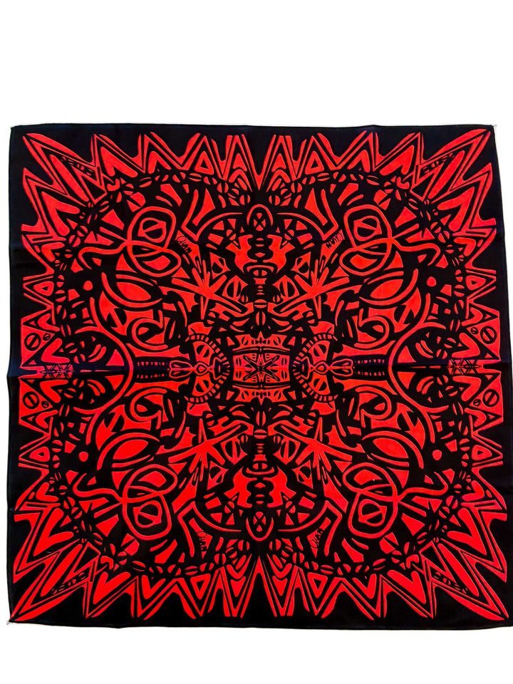 RED & BLACK ABSTRACT GAME DAY SCARF