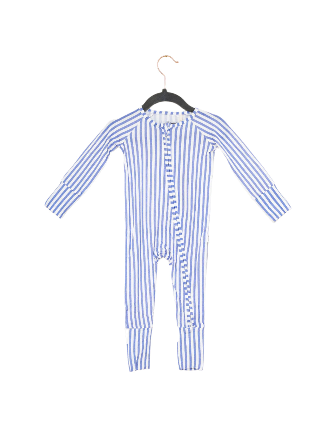 FRENCH BLUE CABANA STRIPE SLEEP ROMPER