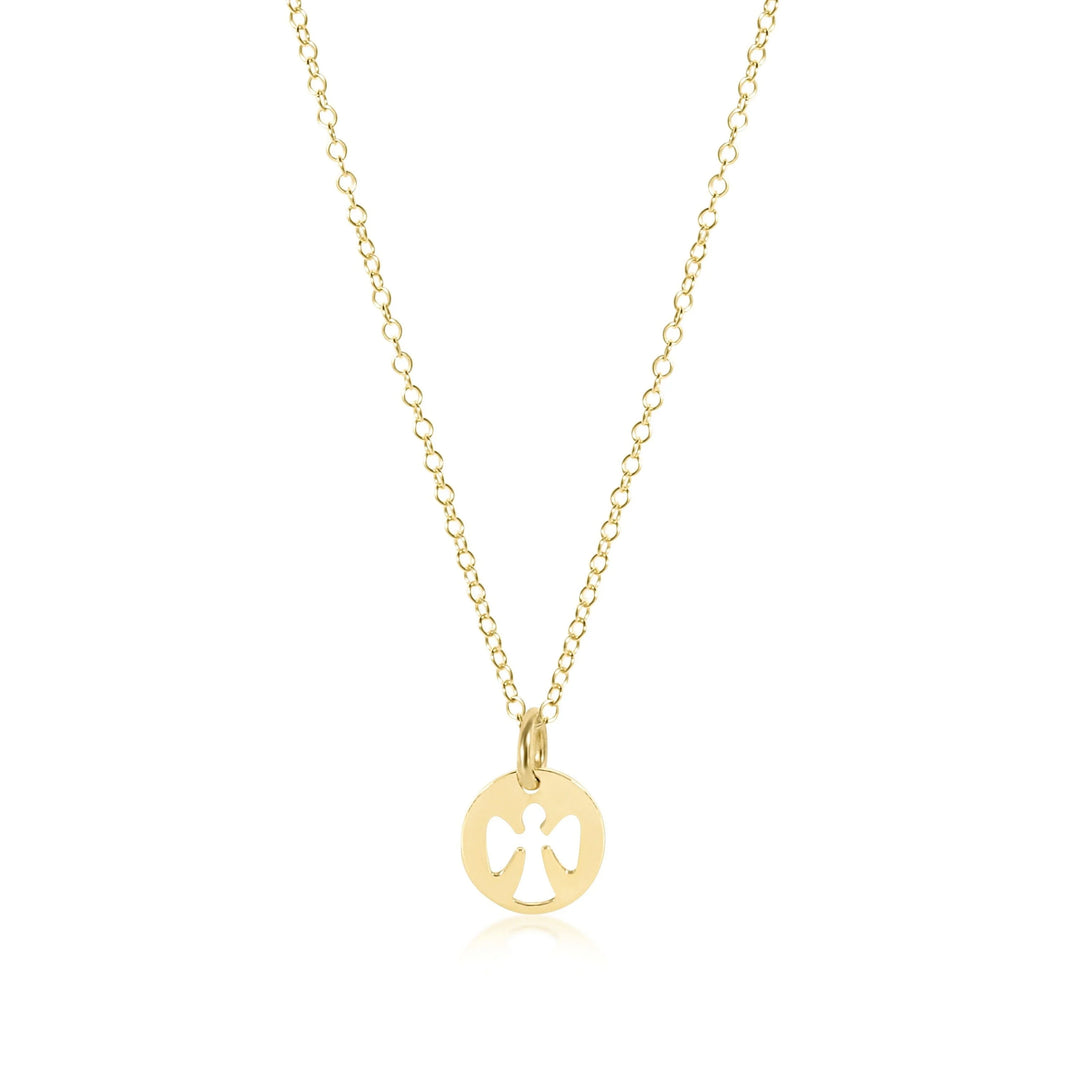 EGIRL 14" NECKLACE GOLD - GUARDIAN ANGEL SMALL GOLD DISC