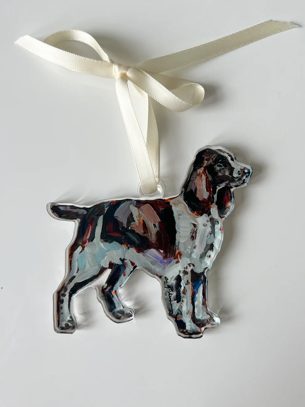 ENGLISH SPRINGER SPANIEL ACRYLIC ORNAMENT